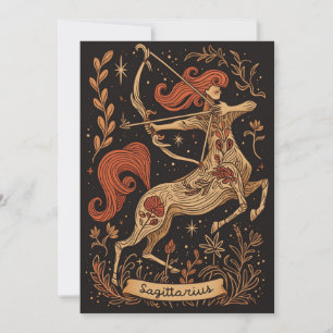 Festiva Tarjeta plana - Arte Zodiaco Celestial Sagittarius
