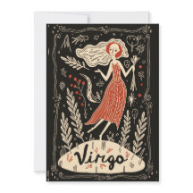 Tarjeta plana - Arte zodiaco Celestial Virgo
