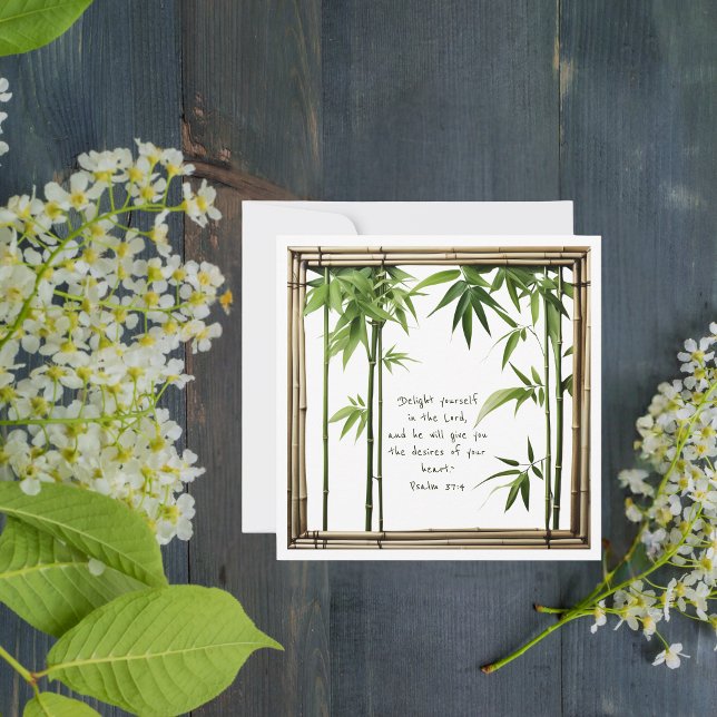 Festiva Tarjeta plana Bambú Bibe Verse Personalizable (Subido por el creador)