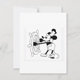 Festiva Tarjeta plana con diseño de Steamboat Willie icóni
