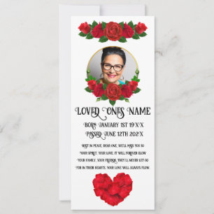 Festiva Tarjeta plana conmemorativa de la rosa roja/funicu