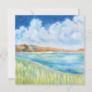 Festiva Tarjeta plana cuadrada Blue Skies and Clouds