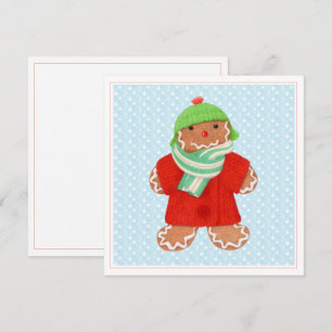 Festiva Tarjeta plana cuadrada WOOLIE GINGERBREAD de 5.25"