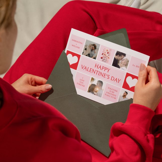 Festiva Tarjeta plana de 5 fotos de San Valentín (Subido por el creador)