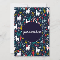 Tarjeta plana de alpaca personalizada