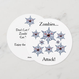 Festiva Tarjeta plana de Ataque de los Zombies Copo de Nie