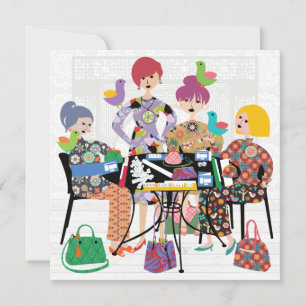 Festiva Tarjeta plana de aves Mah Jongg