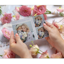 Tarjeta plana de collage de fotos personalizadas p