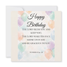 Tarjeta plana de cumpleaños cristiana – Números 6: