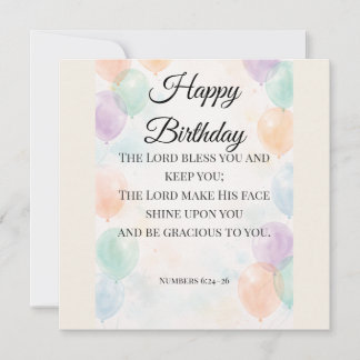 Festiva Tarjeta plana de cumpleaños cristiana – Números 6: