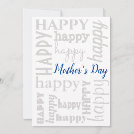 Festiva Tarjeta plana de día de la madre con tipografía
