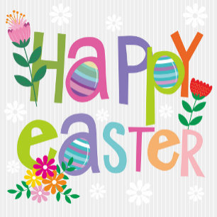 Festiva Tarjeta plana de felicitación de Pascua