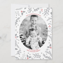 Festiva Tarjeta plana de feriado para Navidades de Winter 