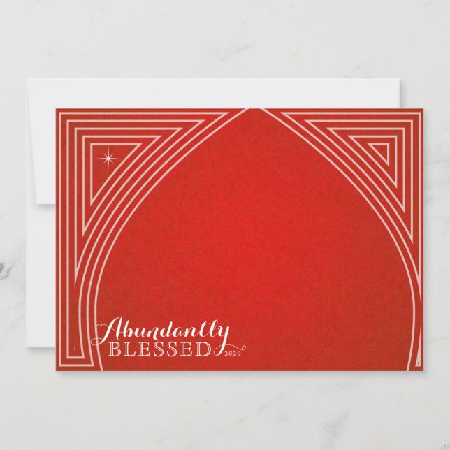 Festiva Tarjeta plana de fiesta con superposición de cúpul (Anverso)