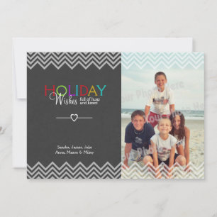 Festiva Tarjeta plana de foto de deseos de vacaciones con