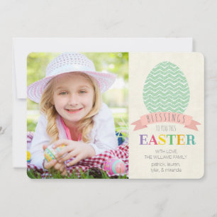 Festiva Tarjeta plana de fotos de beneficencia de Pascua