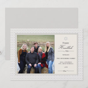 Festiva Tarjeta plana de fotos de estrella brillante Hanuk