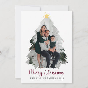 Festiva Tarjeta plana de fotos de familia de navidades