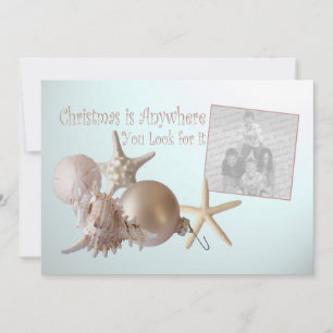 Festiva Tarjeta plana de fotos de Navidades oceánicos Seas