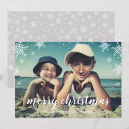 Festiva Tarjeta plana de fotos navideñas de Navidades de t