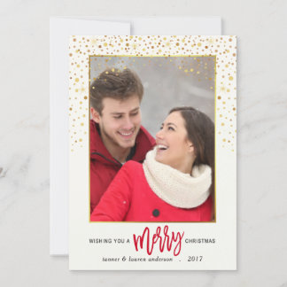 Festiva Tarjeta plana de fotos navideñas navideñas de Feli