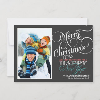 Festiva Tarjeta plana de fotos navideñas para Navidades de