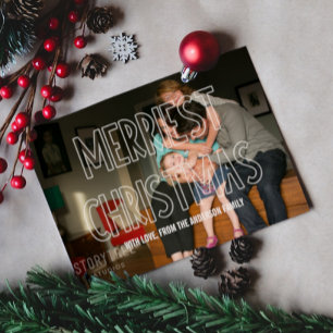 Festiva Tarjeta plana de fotos superpuesta a los Navidades