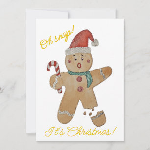 Festiva Tarjeta plana de galletas de jengibre para las fie