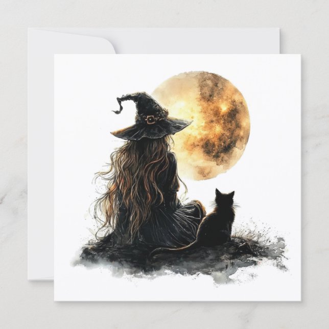 Festiva Tarjeta plana de Halloween (Anverso)