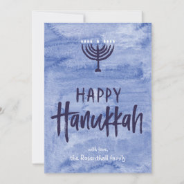 Festiva Tarjeta plana de la foto de Menorah Jánuca de la