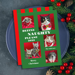 Festiva Tarjeta plana de Navidades de foto Mascotas de lis