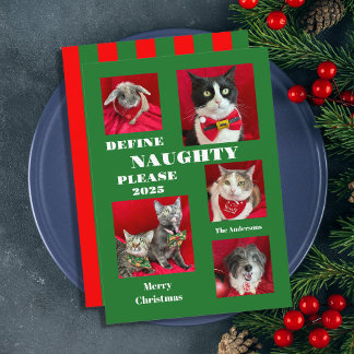 Festiva Tarjeta plana de Navidades de foto Mascotas de lis
