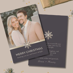 Festiva Tarjeta plana de Navidades de pareja elegante