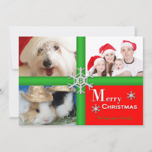 Festiva Tarjeta plana de Navidades fotográficos de familia