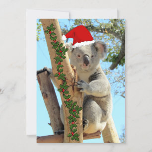 Festiva Tarjeta plana de Navidades Koala