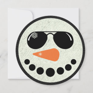 Festiva Tarjeta plana de Navidades redondos de Snowman de