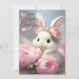 Festiva Tarjeta plana de Pascua SomeBunny te ama