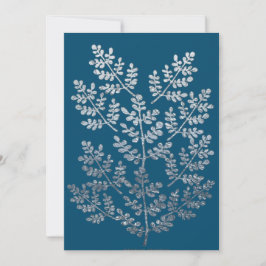 Festiva Tarjeta plana de ramita de hoja de plata