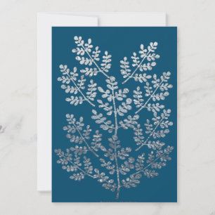 Festiva Tarjeta plana de ramita de hoja de plata