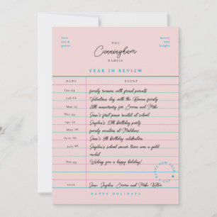 Festiva Tarjeta plana de revisión anual de biblioteca para