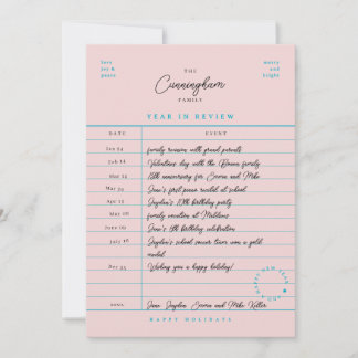 Festiva Tarjeta plana de revisión anual de biblioteca para