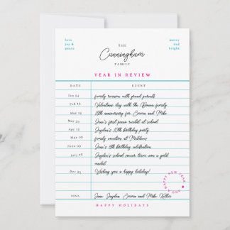 Festiva Tarjeta plana de revisión anual de tarjeta de bibl