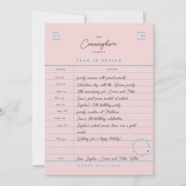 Festiva Tarjeta plana de revisión anual de tarjeta de bibl (Anverso)