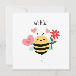 Festiva Tarjeta plana de San Valentín Abeja Mía