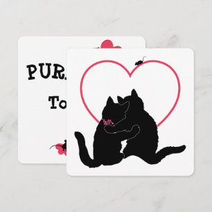 Festiva Tarjeta plana de San Valentín Alley Cats Purr-if-i