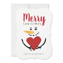 Tarjeta plana de Snowman Christmas