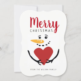 Festiva Tarjeta plana de Snowman Christmas