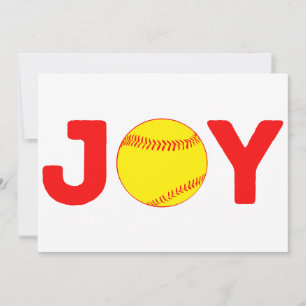 Festiva Tarjeta plana de softball de alegría para las fies