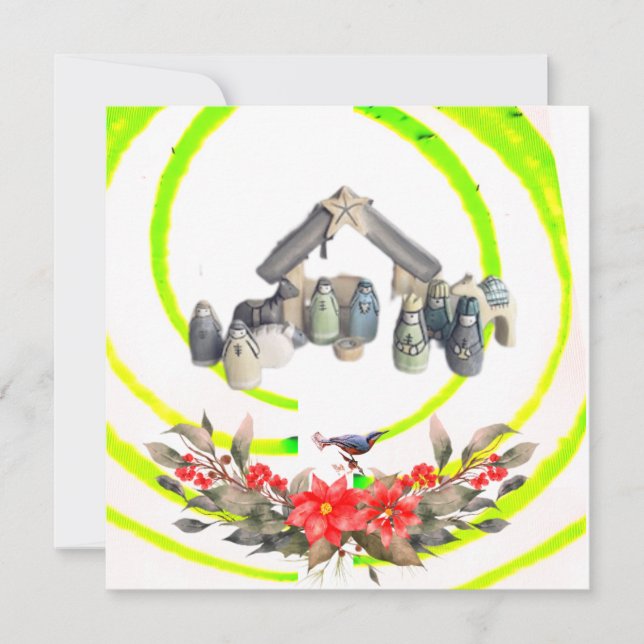 Festiva Tarjeta plana de vacaciones (Anverso)