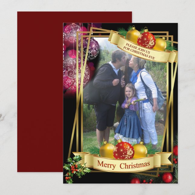 Festiva Tarjeta plana de vacaciones (Anverso / Reverso)